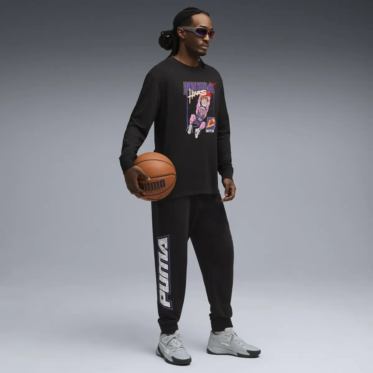Puma Hoopstel LS Tee Siyah Erkek T-Shirt & Polo