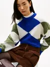 Tommy Hilfiger ALPACA BLEND ARGYLE, 0ZU Mavi Kadın Kazak