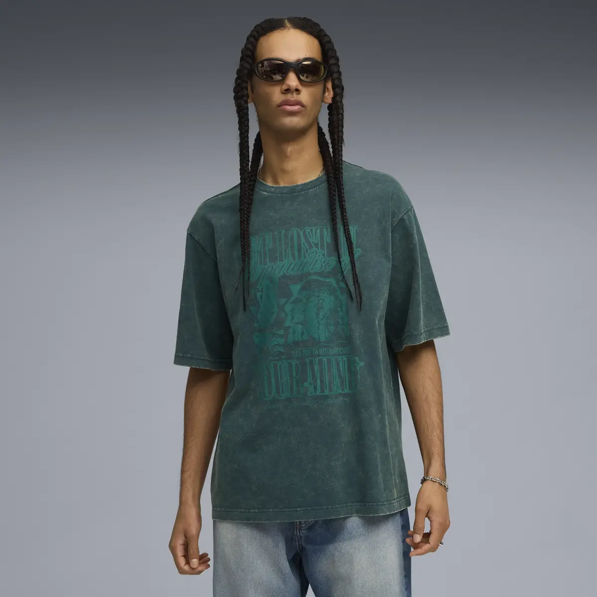 Puma GRAPHIC Tee Yeşil Erkek T-Shirt