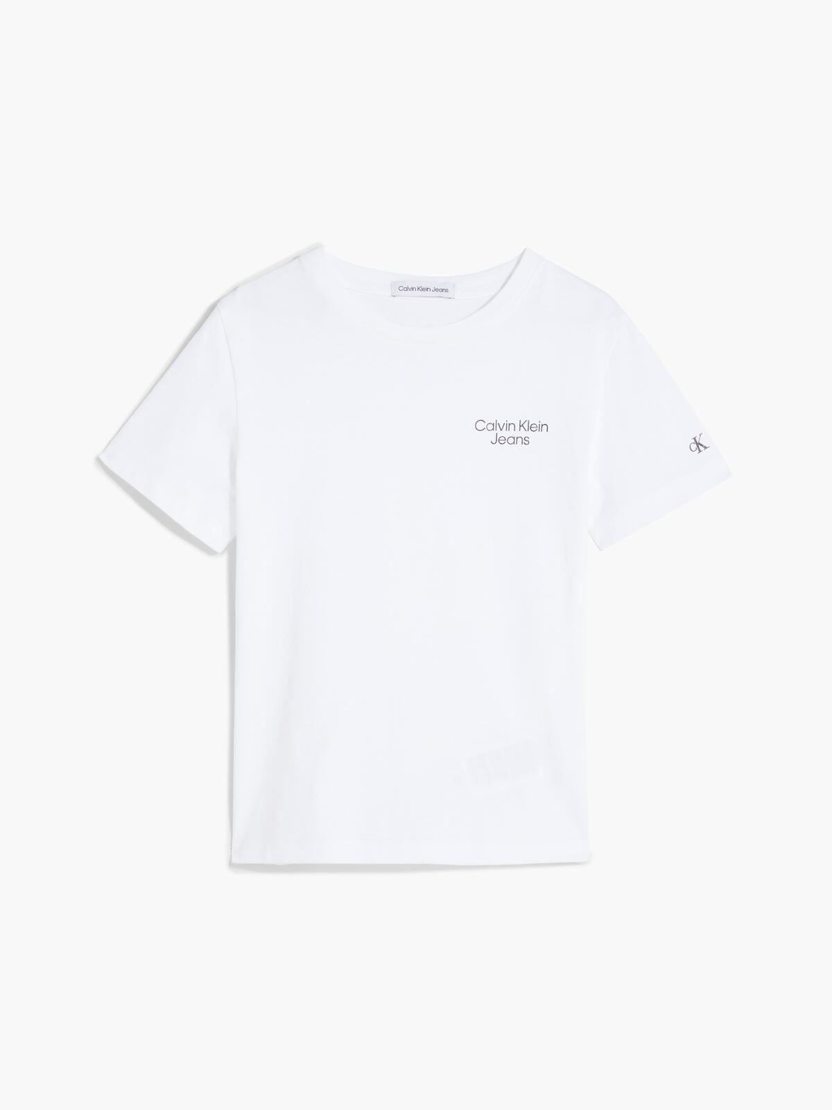 Calvin Klein CKJ STACK LOGO T-SHI Erkek Beyaz T-Shirt