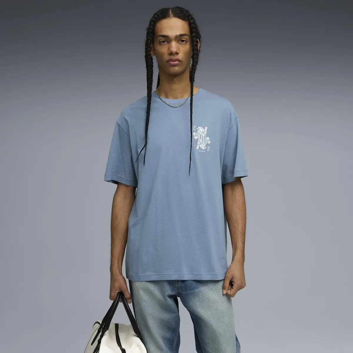 Puma GRAPHIC Card Play Tee Mavi Erkek T-Shirt