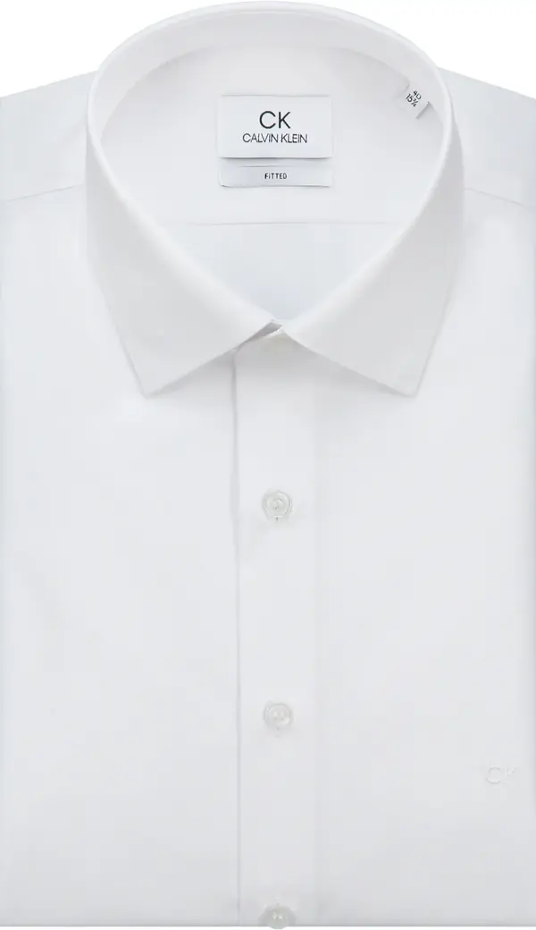 Calvin Klein POPLIN EASY IRON FIT Erkek Beyaz Gömlek