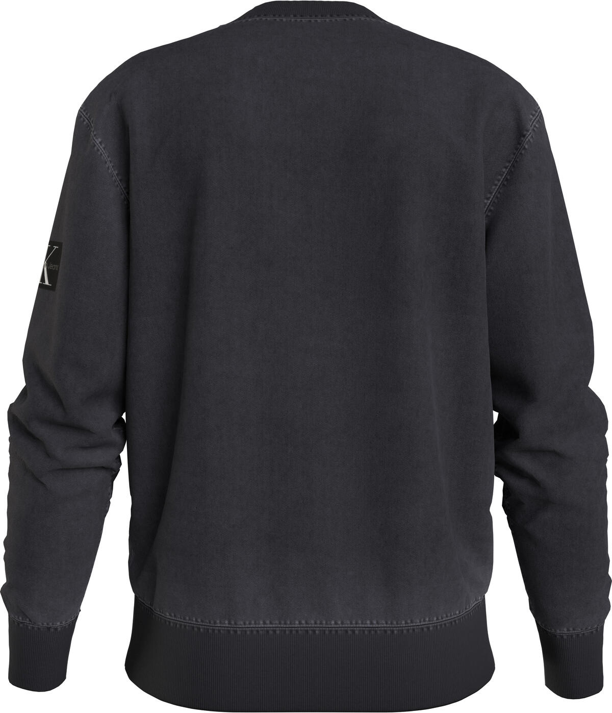 Calvin Klein WASHED BADGE CREW NE Erkek Gri Sweatshirt
