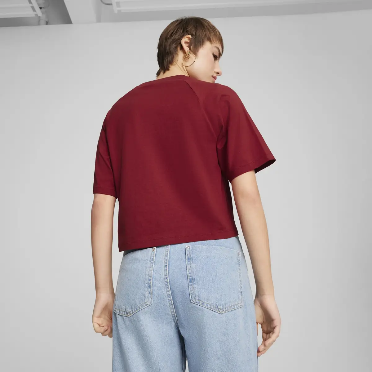 Puma CLASSICS Relaxed Tee Bordo Kadın T-Shirt