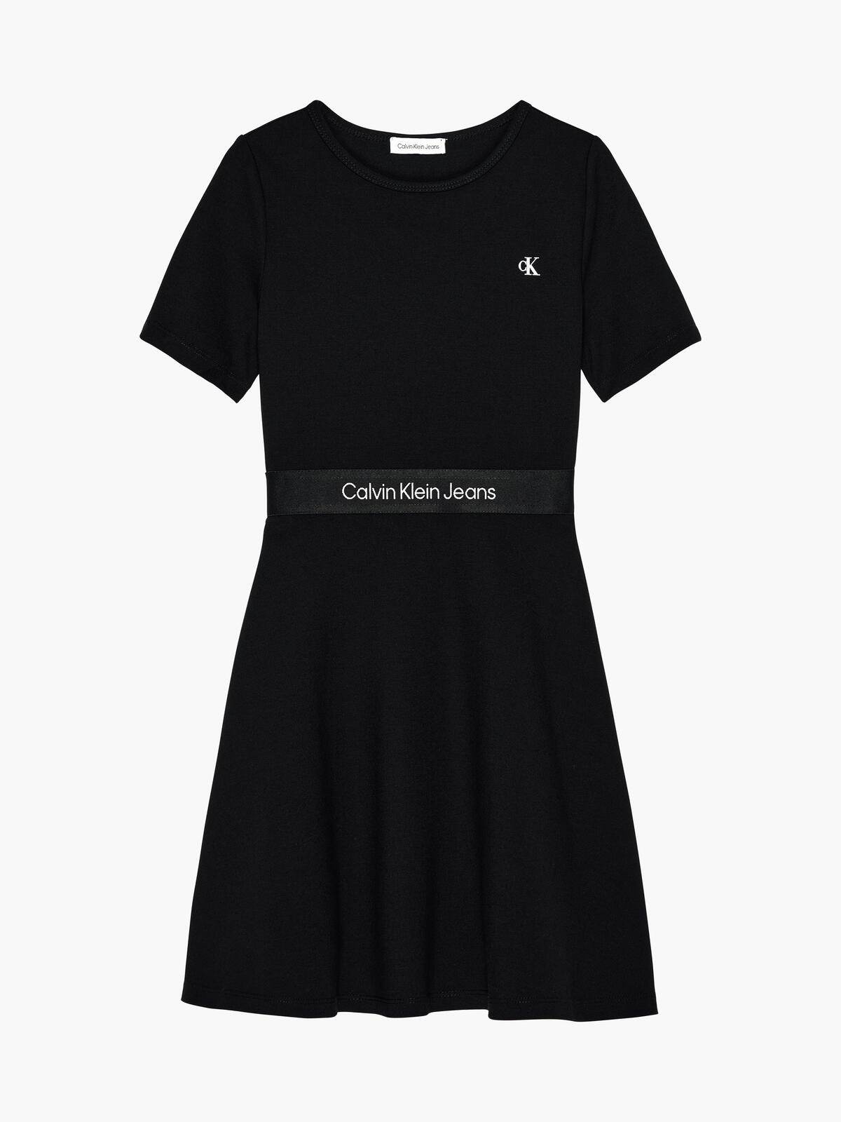 Calvin Klein PUNTO TAPE SS DRESS Kadın Siyah Elbise