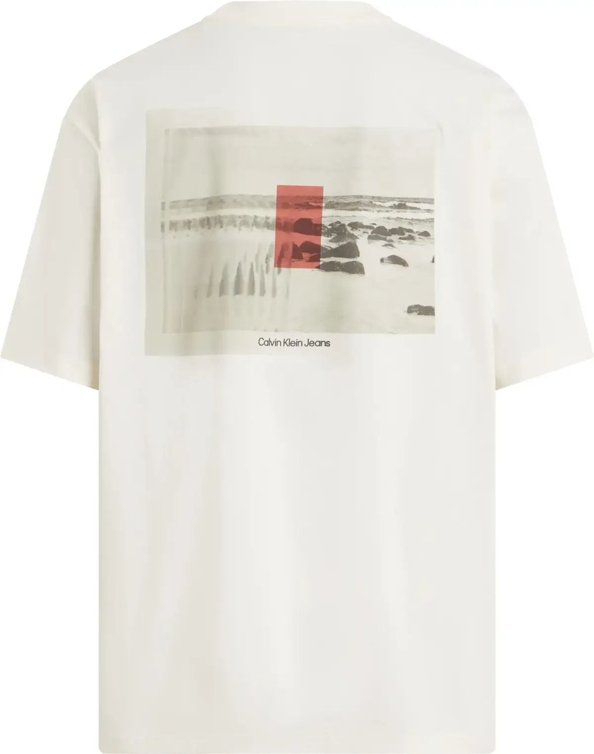 Calvin Klein LENTICULAR SHORELINE Erkek Beyaz T-Shirt