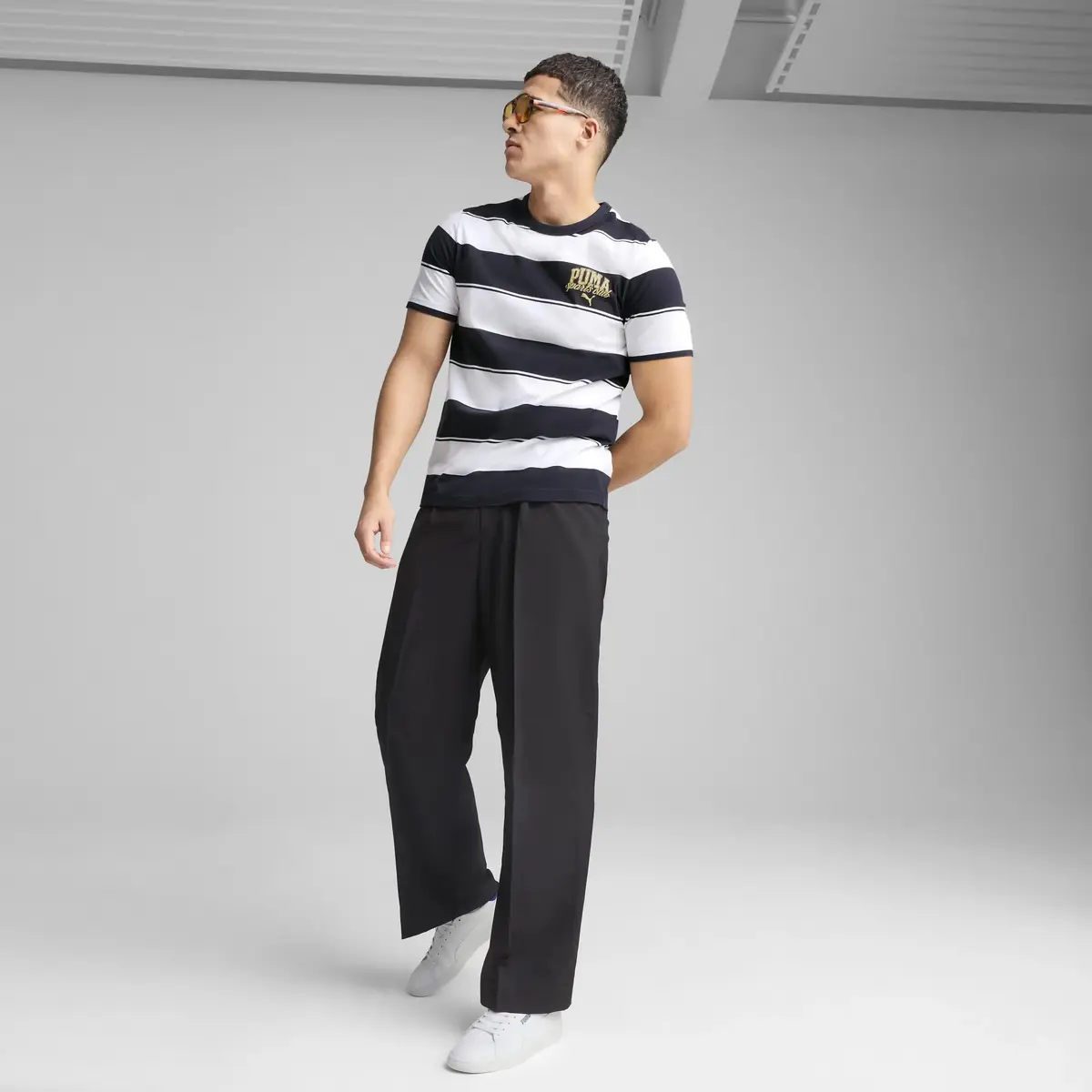 PUMA CLASS Striped Tee Lacivert Erkek T-Shirt