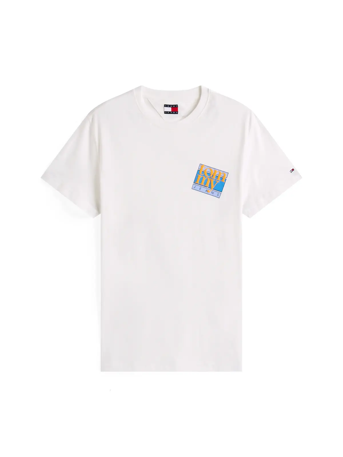 Tommy Hilfiger TJM REG FLAG DNA TEE, YBL Beyaz Erkek T-Shirt