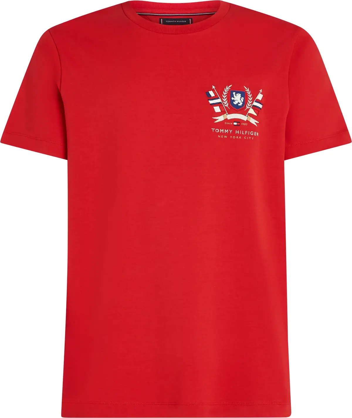 Tommy Hilfiger HILFIGER COLOUR CRES, XLD Kırmızı Erkek T-Shirt & Polo