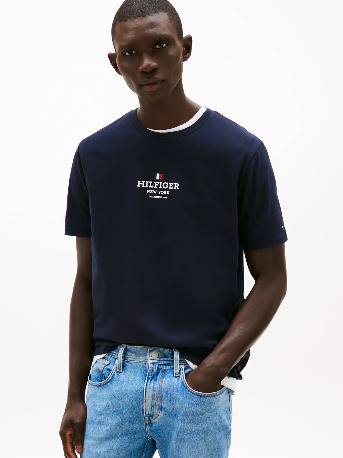 Tommy Hilfiger RWB HILFIGER TEE Erkek Siyah T-Shirt