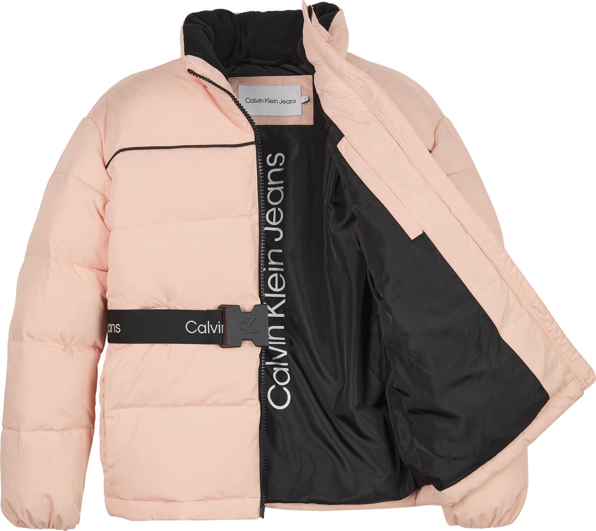 Calvin Klein LOGO TAPE BELT JACKE Kadın Pembe Şişme Mont