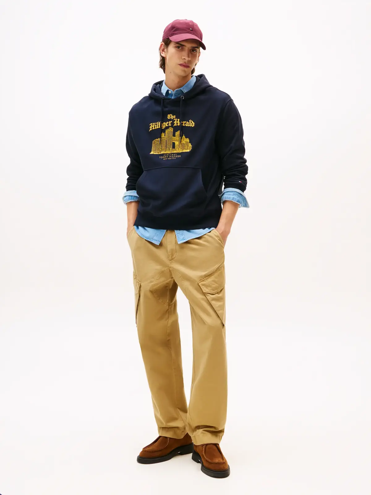 Tommy Hilfiger HERALD SKYLINE HOODY, DW5 Lacivert Erkek Hoodie
