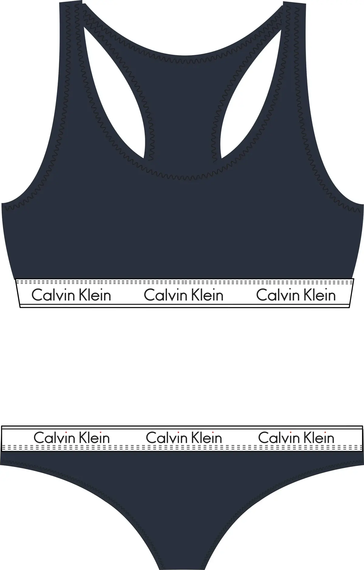 Calvin Klein Unlined Bralette/Tho Kadın Lacivert Bralet Set