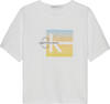 Calvin Klein SUMMER GRADIENT GRAP Kadın Beyaz T-Shirt