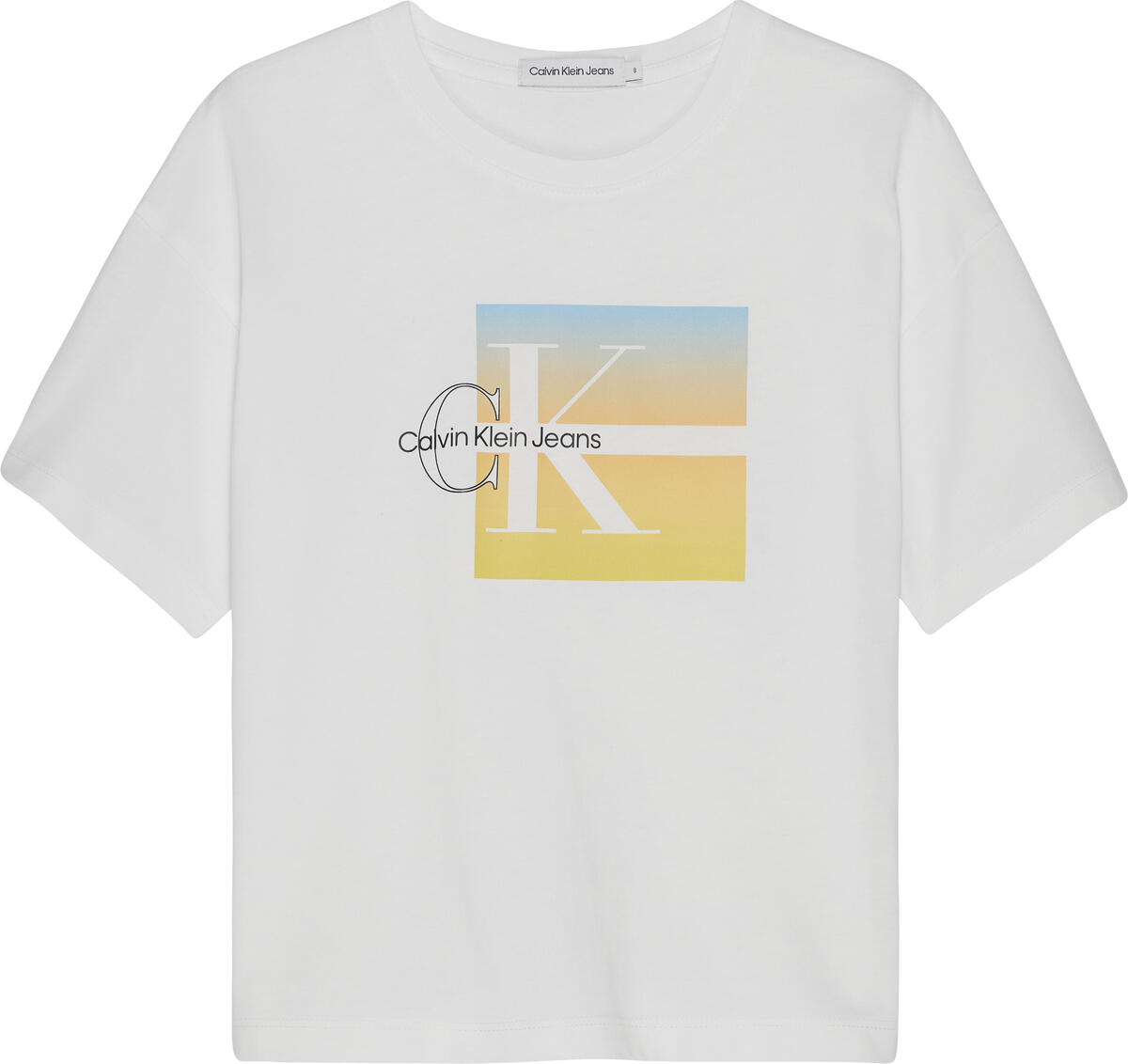 Calvin Klein SUMMER GRADIENT GRAP Kadın Beyaz T-Shirt