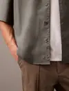 Calvin Klein SS COTTON GAUZE RELA, RMG Gri Erkek Gömlek
