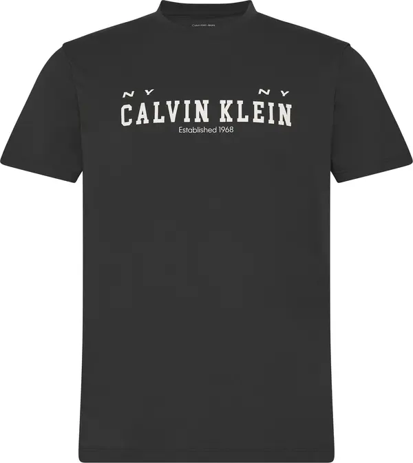 Calvin Klein SS 30S WHSL CALVIN COLL WORD GRA Erkek Siyah T-Shirt