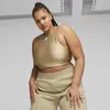 Puma T7 Shiny Crop Top Bej Kadın T-Shirt