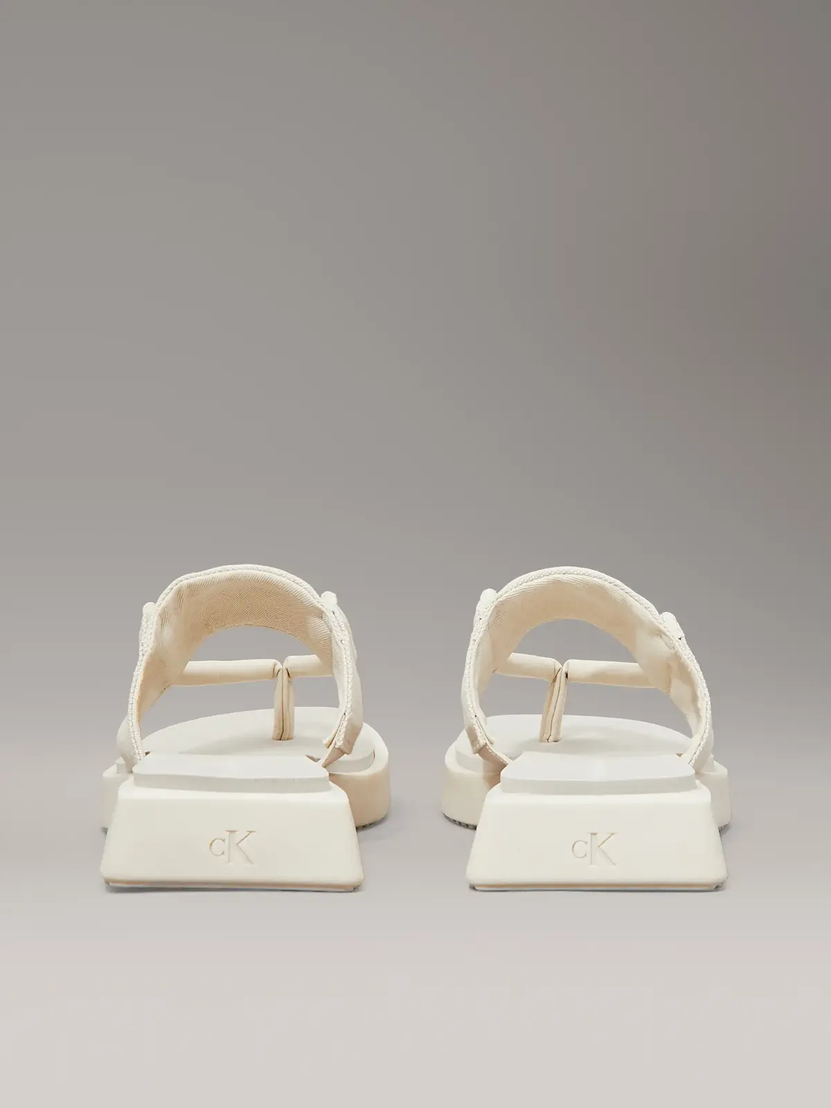 Calvin Klein SQ LOW WEDGE SANDAL, AEO Krem Kadın Terlik