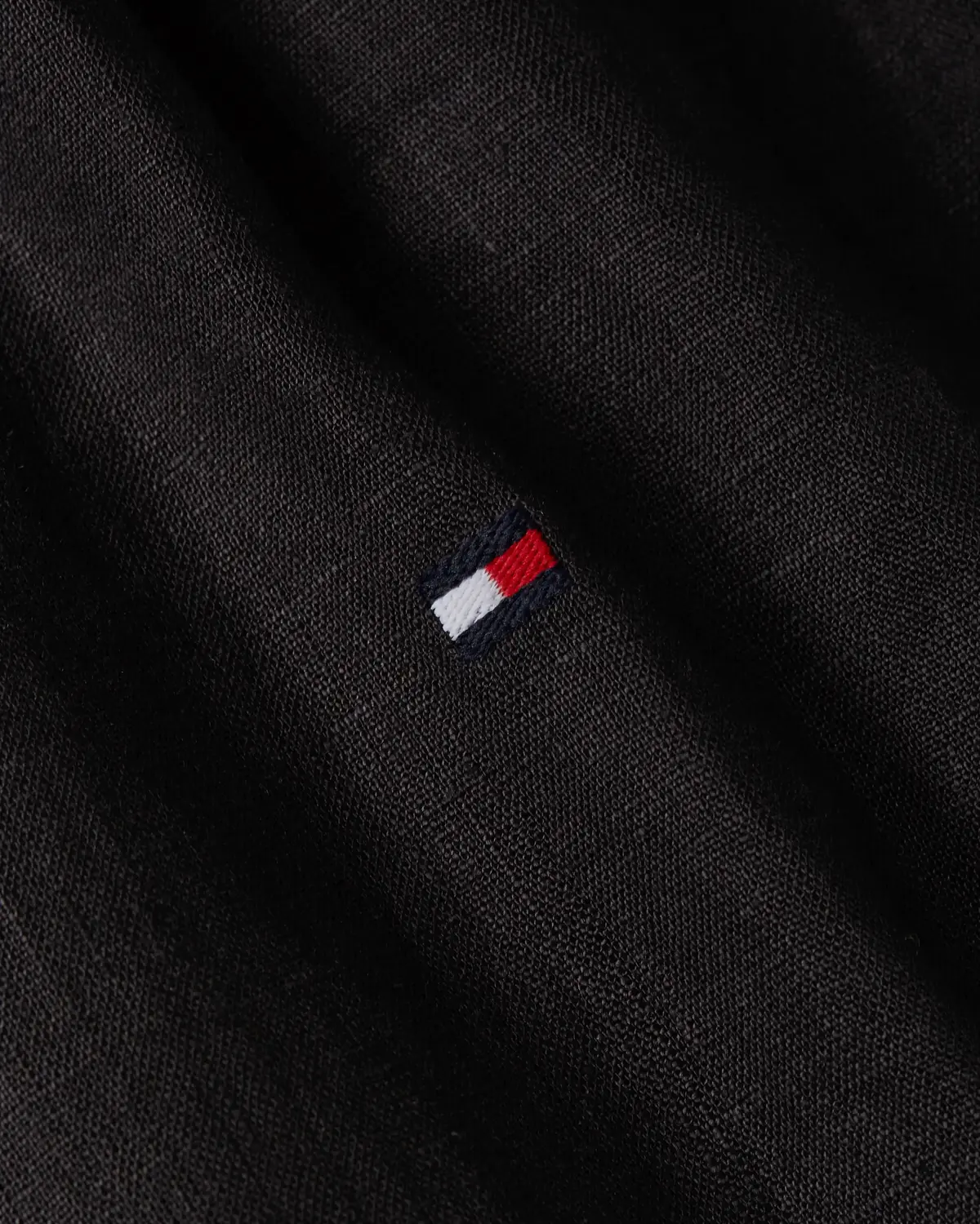 Tommy Hilfiger ESS LINEN S/S MIDI S, BDS Siyah Kadın Elbise-Etek