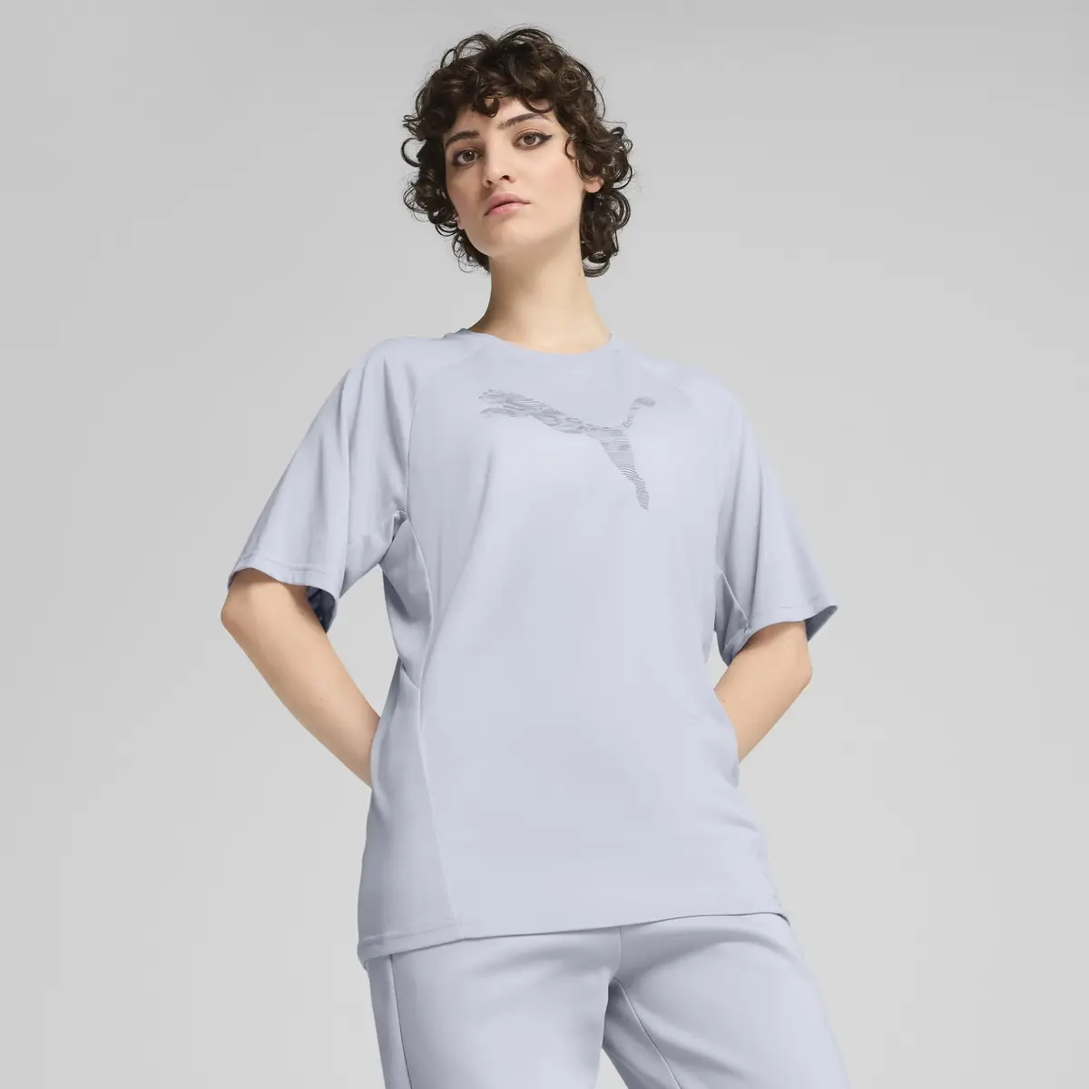 PUMA EVOSTRIPE Relaxed Tee Mavi Kadın T-Shirt