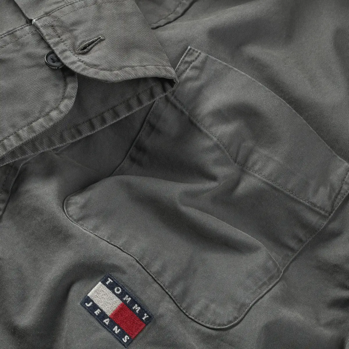 Tommy Hilfiger TJM REG WASHED TWILL, PT2 Gri Erkek Gömlek