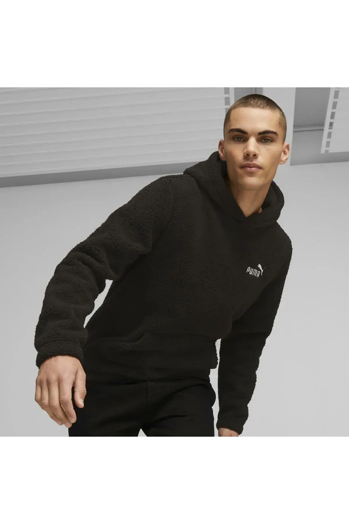 Puma ESS ELEVATED Sherpa Hoodie Siyah Erkek Hoodie