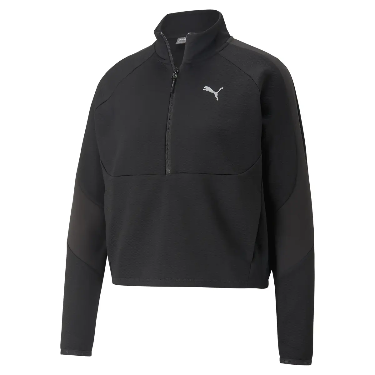 Puma EVOSTRIPE Half-Zip Crew Siyah Kadın Yarım Fermuarlı Sweatshirt