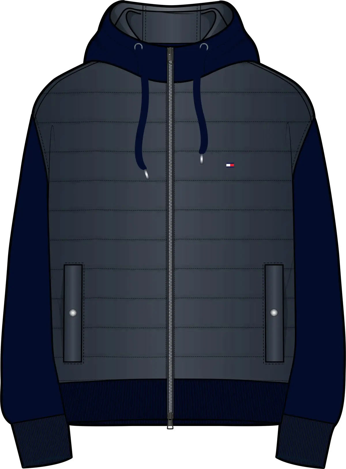 Tommy Hilfiger MIX MEDIA FZ HOODIE, DW5 Siyah Erkek Sweatshirt