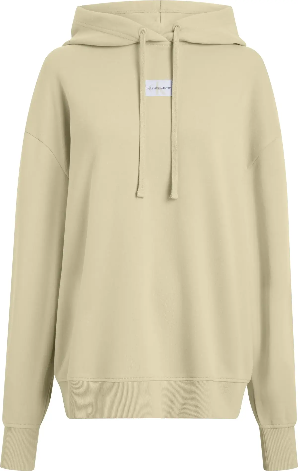 Calvin Klein WOVEN LABEL OVERSIZE Kadın Krem Sweatshirt