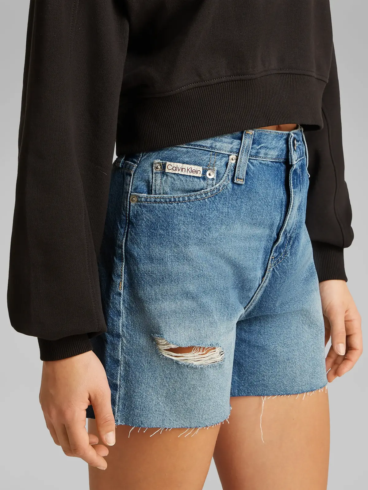 Calvin Klein MOM SHORT Mavi Kadın Kot Şort