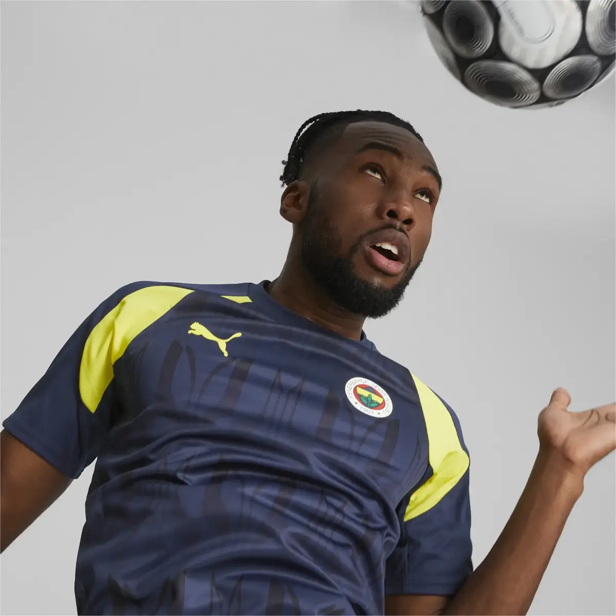 Puma Fsk Prematch Ss Jersey Medieval Blue-Blazıng Yellow Lacivert Erkek Forma