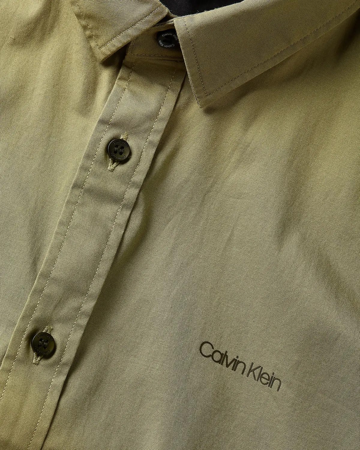 Calvin Klein SLIM FIT STRETCH POP Erkek Haki Gömlek