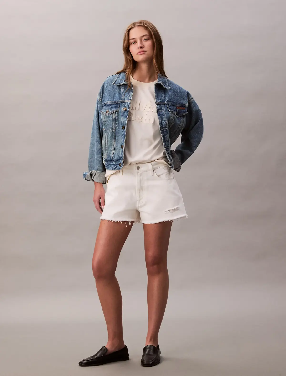 Calvin Klein A- OVERSIZED BOYFRIE, YAS Bej Kadın T-Shirt