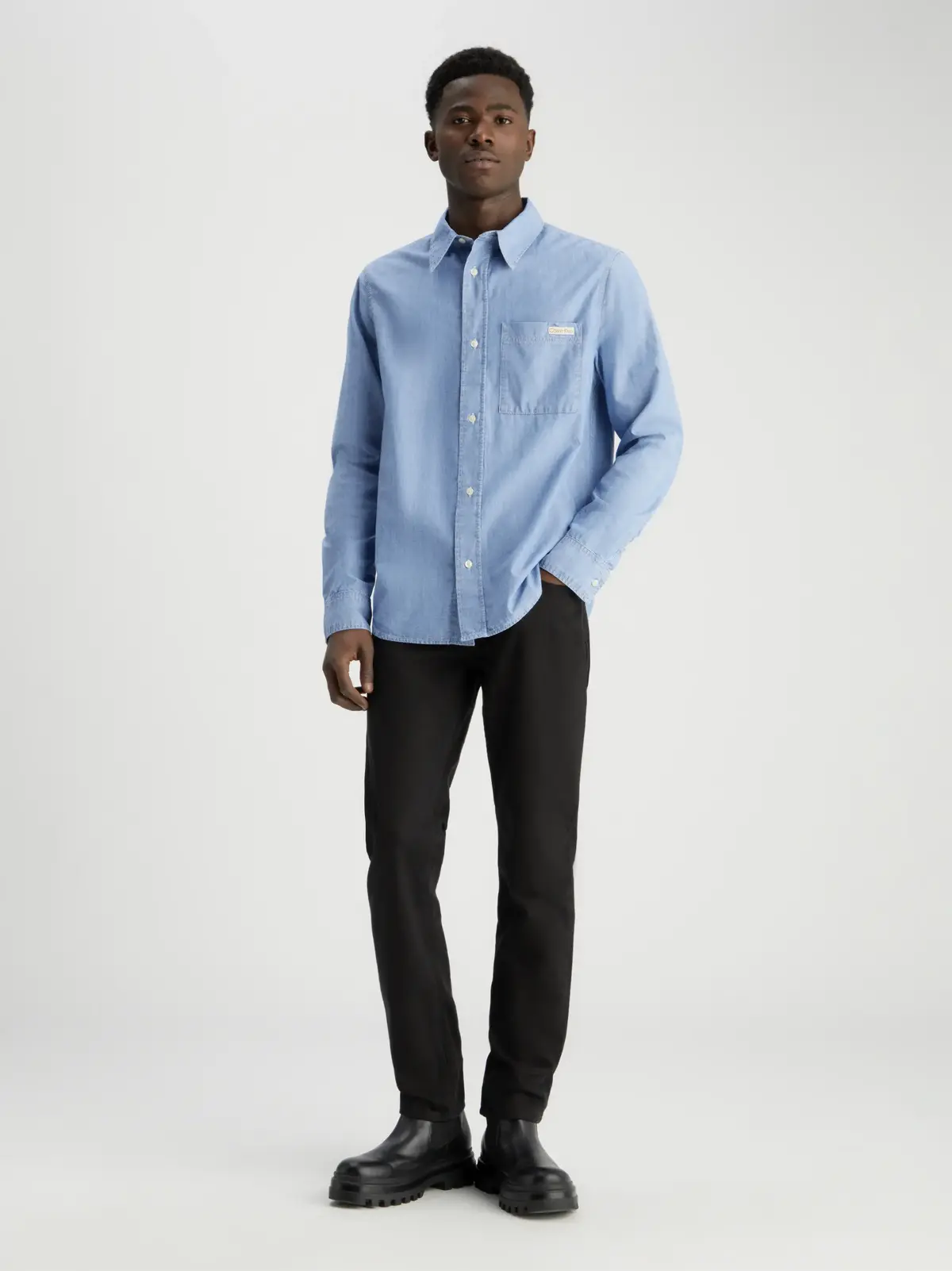 Calvin Klein SLIM STRAIGHT Erkek Siyah Kot Pantolon