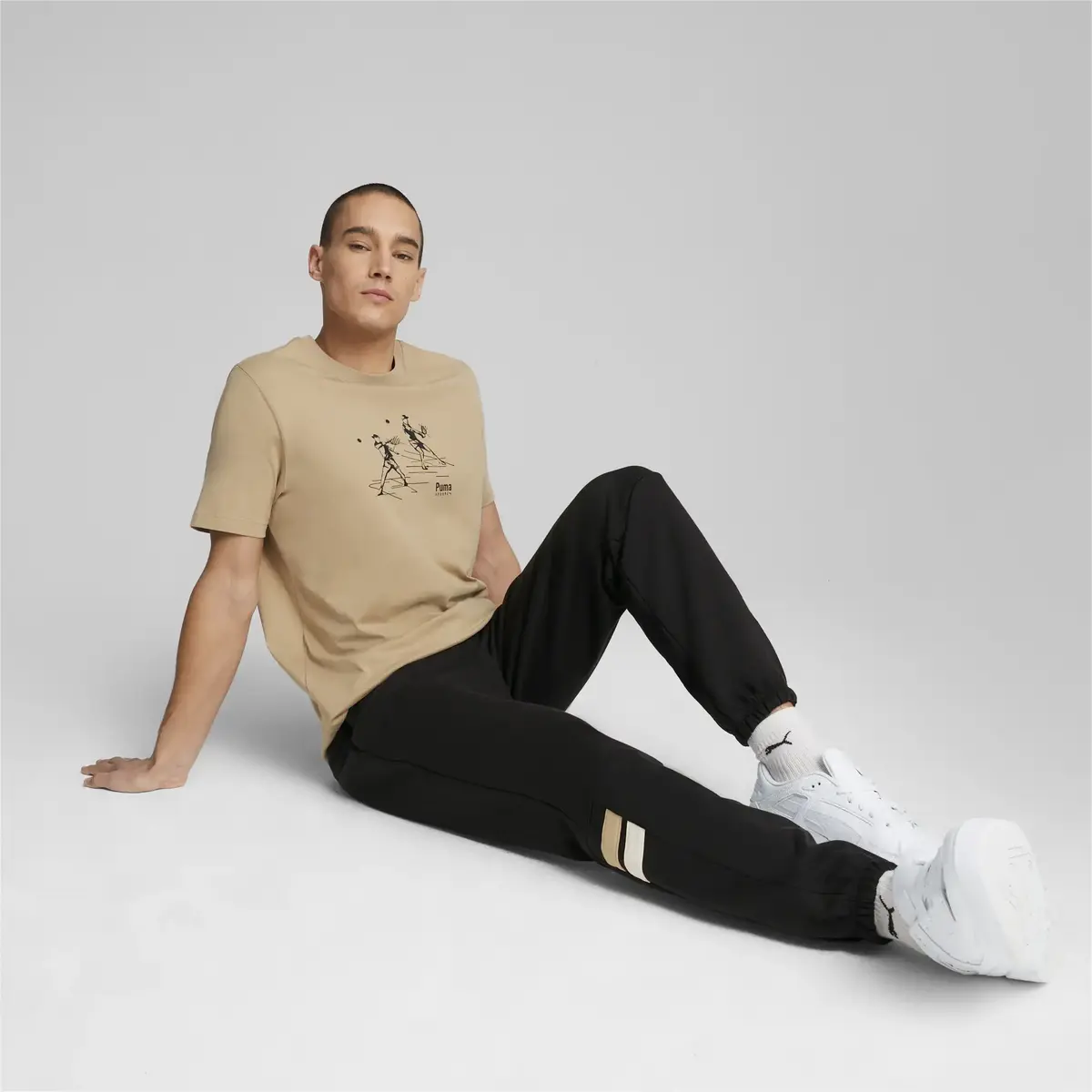 Puma TEAM Graphic Tee Açık Kahve Erkek T-Shirt