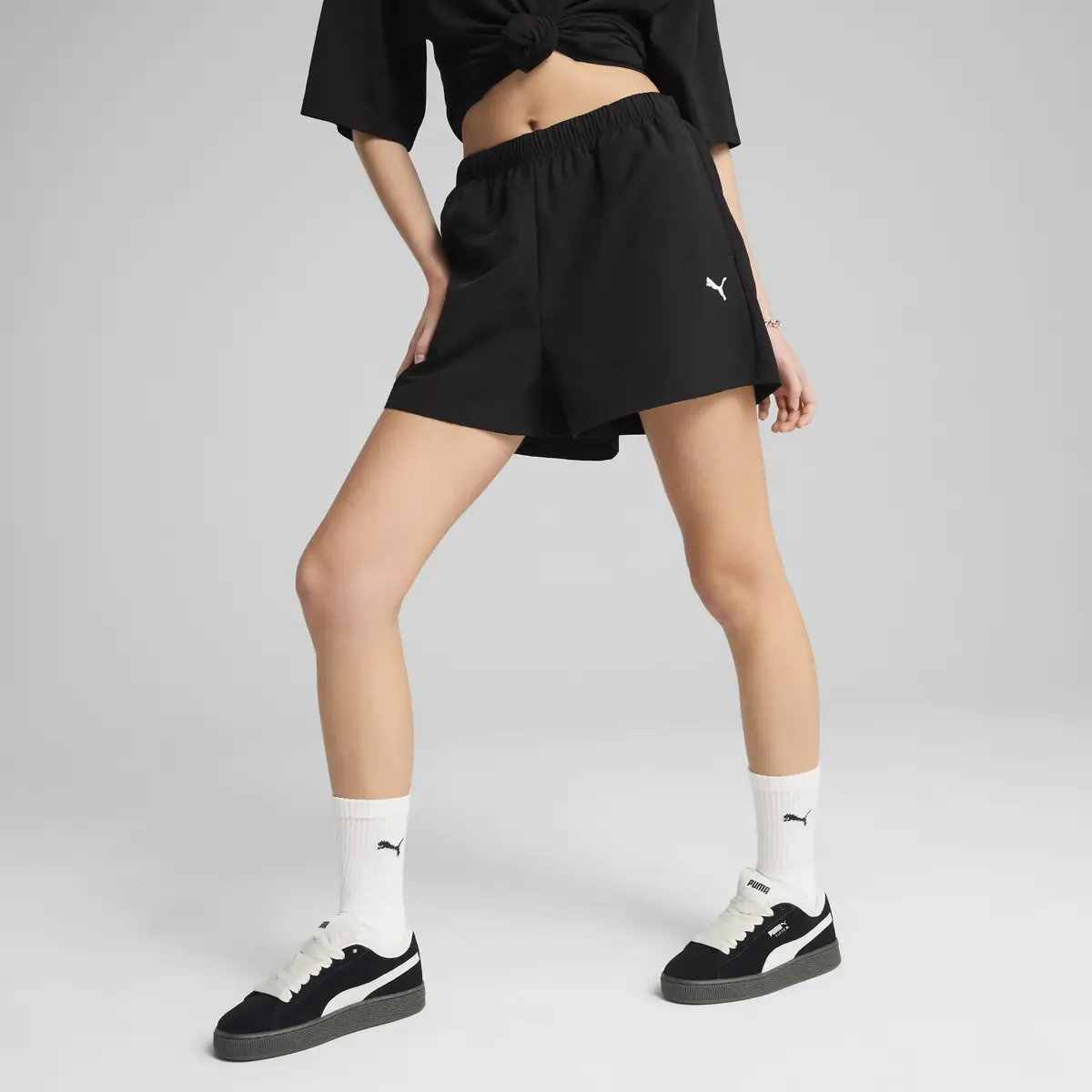 Puma WARDROBE ESS Woven Shorts Siyah Kadın Tayt
