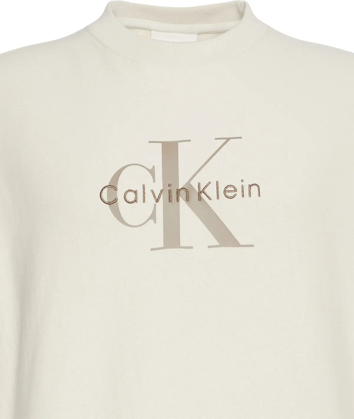 Calvin Klein LS PREMIUM TERRY MON, 67U Krem Erkek Sweatshirt