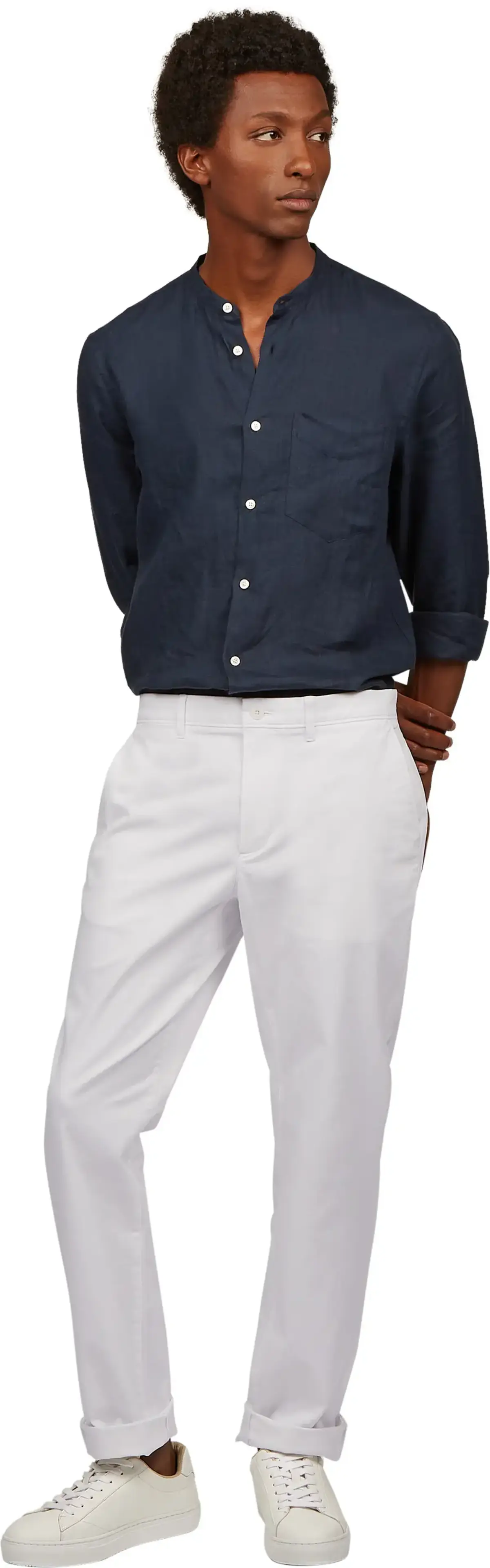 Tommy Hilfiger DENTON CHINO SATIN, YCF Beyaz Erkek Pantolon