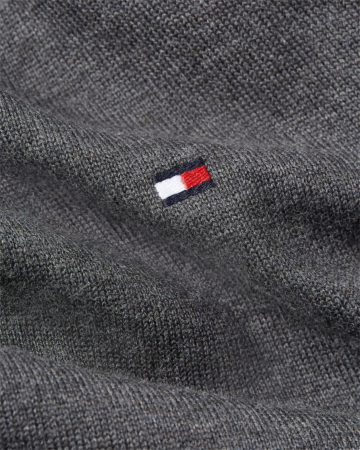 Tommy Hilfiger CORE COTTON-SILK VNE Erkek Antrasit Kazak