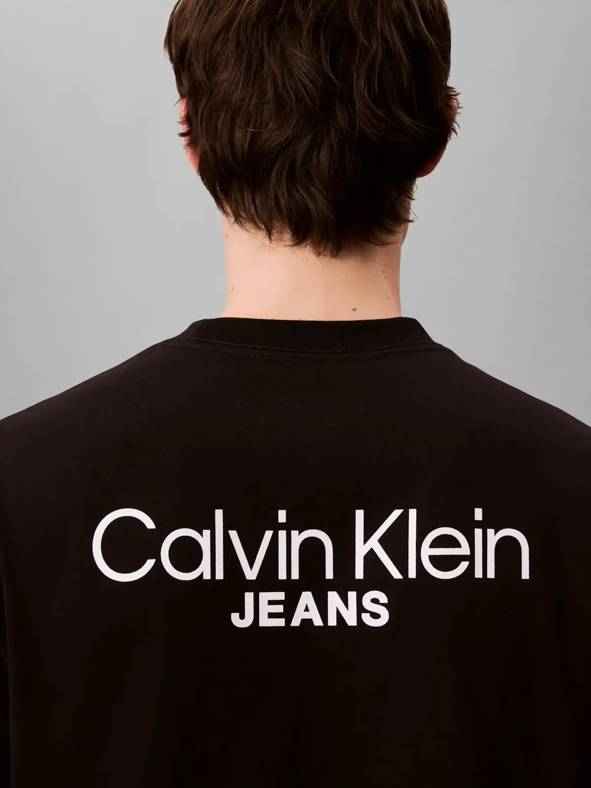 Calvin Klein LOGO BACK PRINT T-SH, UB1, S Siyah Erkek T-Shirt
