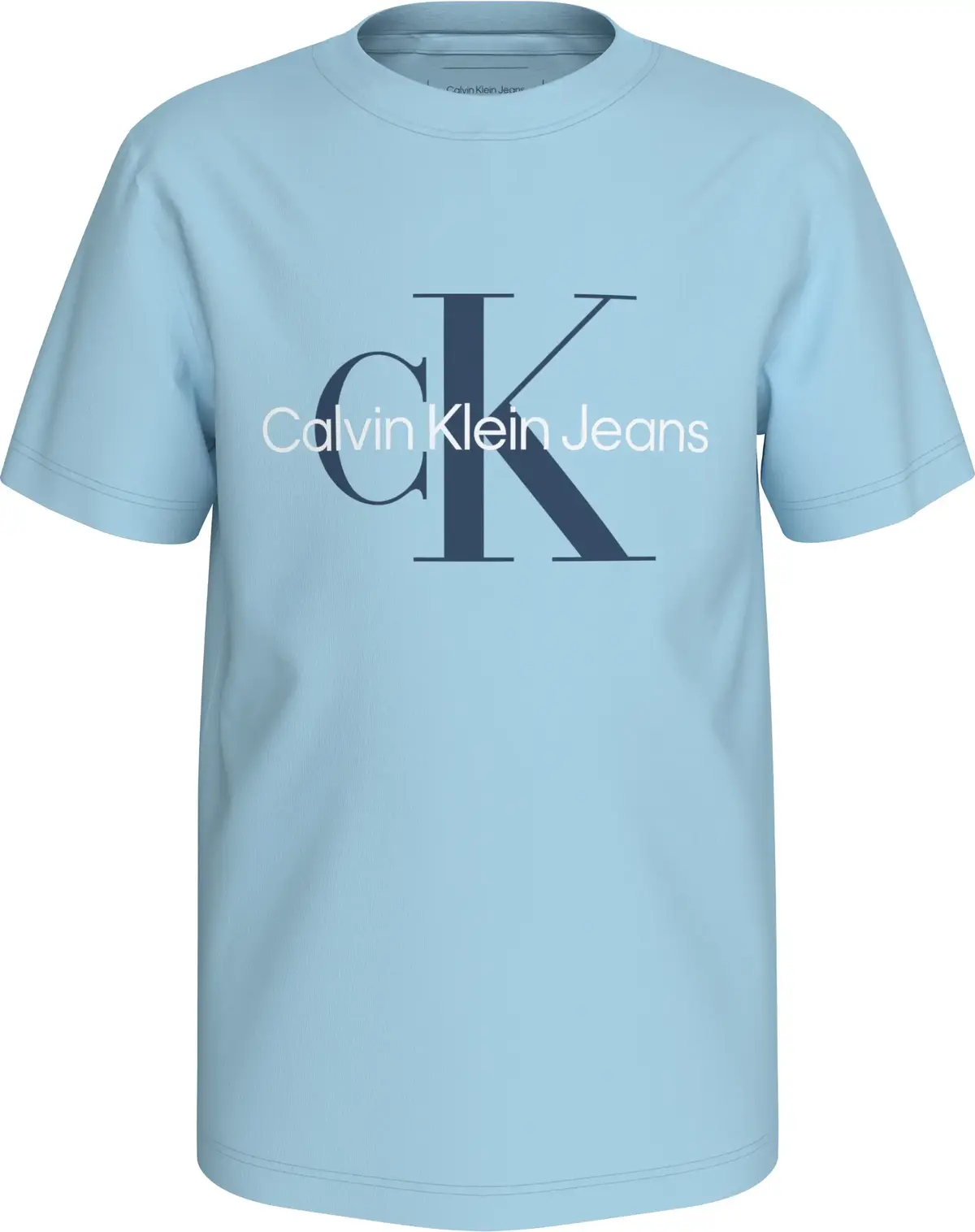 Calvin Klein CK MONOGRAM SS T-SHI, CWS Mavi Erkek T-Shirt & Polo
