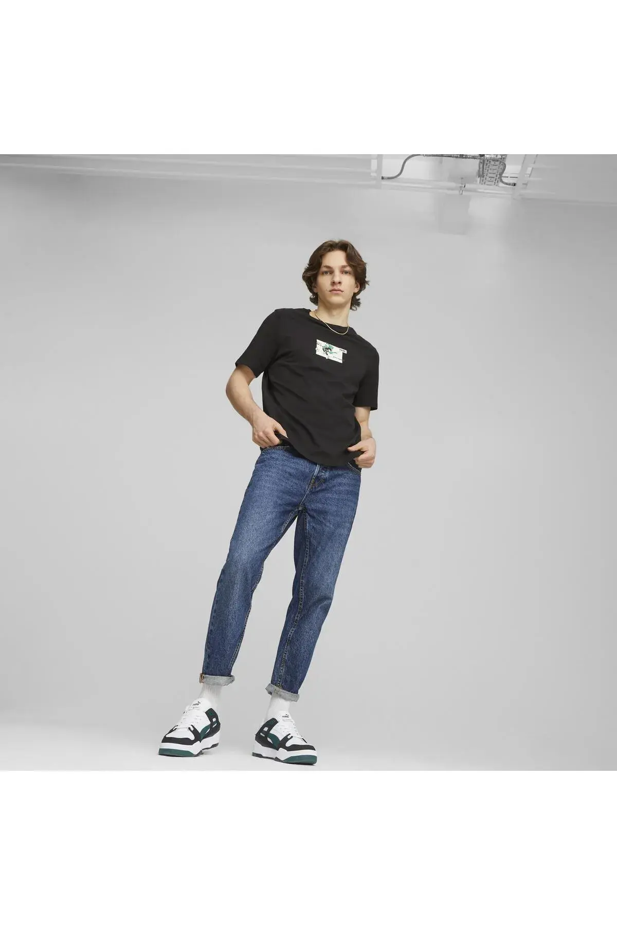 Puma CLASSICS SUPER PUMA Graphic Tee Siyah Erkek T-Shirt