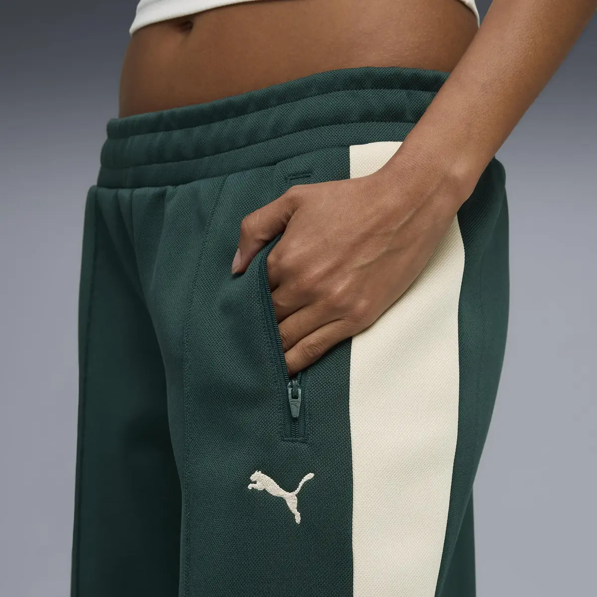 Puma T7 Low Rise Track Pants Yeşil Kadın Eşofman Altı