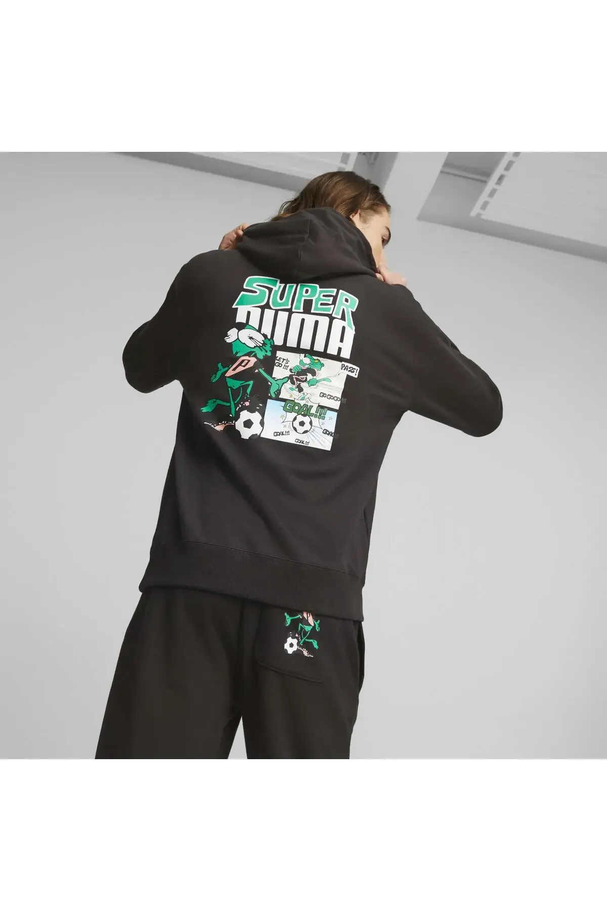 Puma CLASSICS SUPER PUMA Graphic Hoodie TR Siyah Erkek Hoodie
