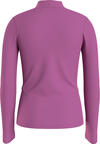 Calvin Klein HERO LOGO RIB ZIP UP Kadın Pembe T-Shirt