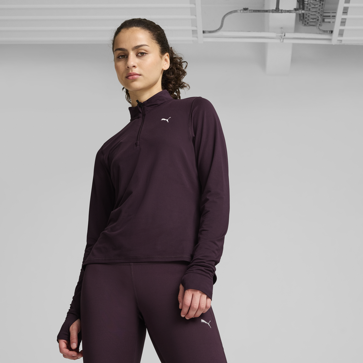 Puma RUN FAVORITE 1/4 ZIP W Mor Kadın Sweatshirt