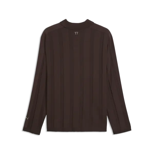 PUMA T7 Longsleeve Polo Chocolate Brown Erkek Kahverengi T-Shirt & Polo