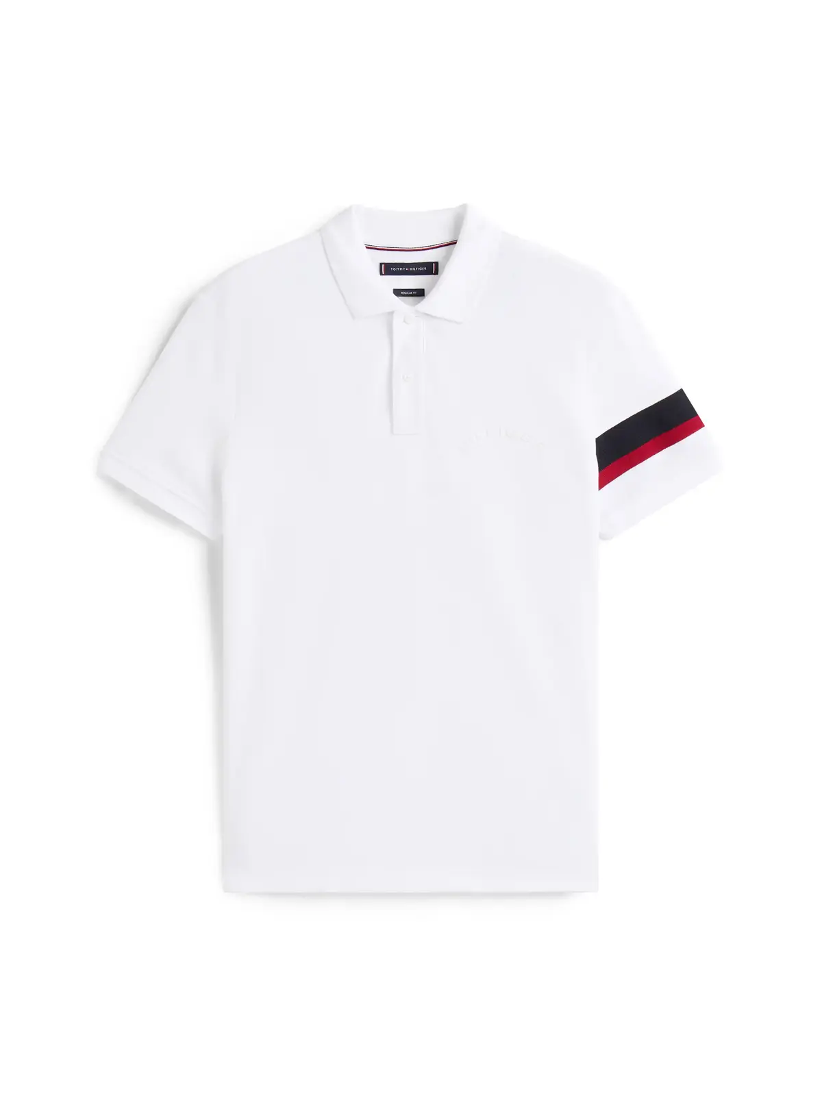 Tommy Hilfiger RWB SLEEVE TAPE REG, YBR Beyaz Erkek Polo T-Shirt