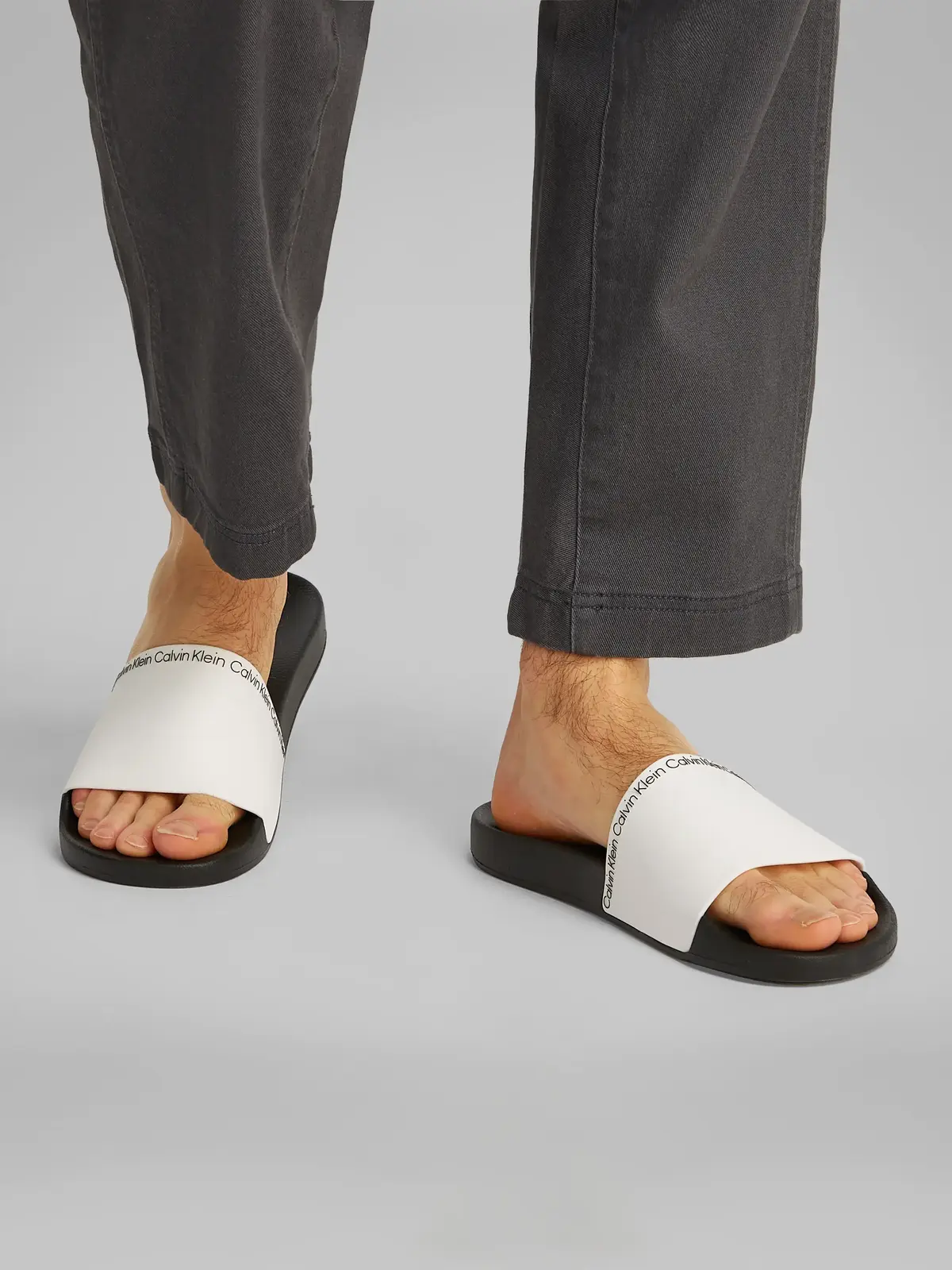 Calvin Klein POOL SLIDE RUBBER Beyaz Erkek Terlik